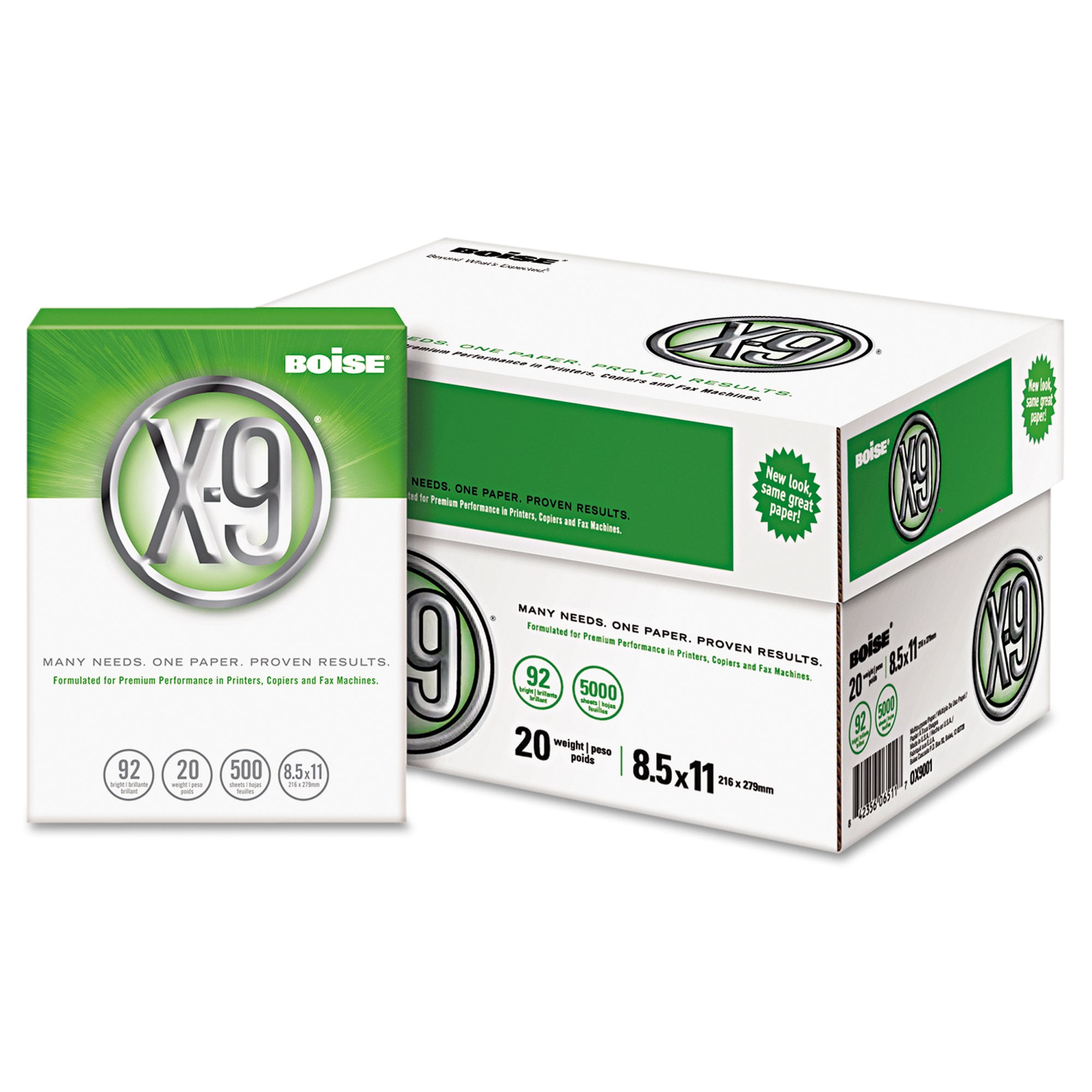 Branded The Boise X9 Multipurpose Paper, 20lb, 92 Bright, 81/2 x 11