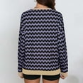 thumbnail image 3 of Women's Casual Sweatshirts Fashion Y2K Wavy Stripes Printed Long Sleeve Shirts Fall Winter Clothing Loose Crewneck Pullover Tops, 3 of 8