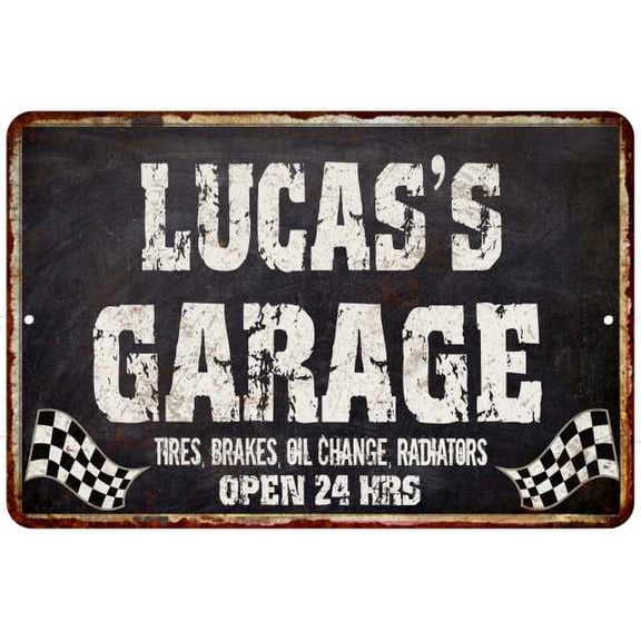 LUCAS'S Garage Black Grunge Sign 8x12 Decor Gift 108120005202