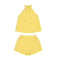 thumbnail image 6 of Karymi Short Sleeve Shirts for Women Solid 2 Piece Vacation Outfit Set, Halter Neck Sleeveless Loose Flowy Tank Top, Elastic High Waist Relaxed Fit Shorts Jumpsuits for Women Dressy, 6 of 6