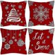 thumbnail image 1 of Fundas de almohada navideñas, funda de almohada rústica de lino para sofá, sillón, decoración navideña (4 unidades), 1 of 4