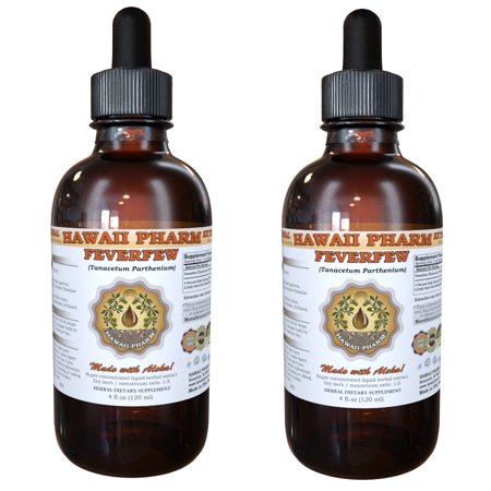 Feverfew (Tanacetum Parthenium) Tincture, Organic Dried Herb Liquid Extract, Xiao Bai Ju, Herbal Supplement 2x4 oz