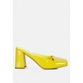 thumbnail image 3 of NEOPLAST Yellow Patent PU Block Heeled Mules, 3 of 6