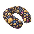thumbnail image 2 of Gaeub Skull gold flower Print Memory Foam Travel Pillow,U-Shaped Neck Pillow,Head Neck Support Airplane Pillow,Flight Pillow for Traveling,Car,Home,Office,Washable Cover, 2 of 8