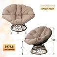 thumbnail image 7 of FDW Papasan Chair 360-Degree Swivel Indoor Outdoor Armchair with Cushion, Tan, 7 of 7