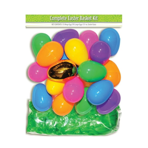 Kit Décoratif Complet d'Oeufs de Pâques et d'Herbe