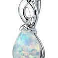 thumbnail image 3 of PEORA Created White Fire Opal Solitaire Teardrop Pendant Necklace for Women 925 Sterling Silver, 1.75 Carats Pear Shape 10x7mm with 18 inch Chain, 3 of 5