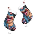 thumbnail image 3 of Salouo Blue Dinosaur Print Christmas Stockings,Large Xmas Stocking Set of 1 Holiday and Farmhouse Stocking for Christmas Holiday Party Decoration(17.7*11 Inch), 3 of 7
