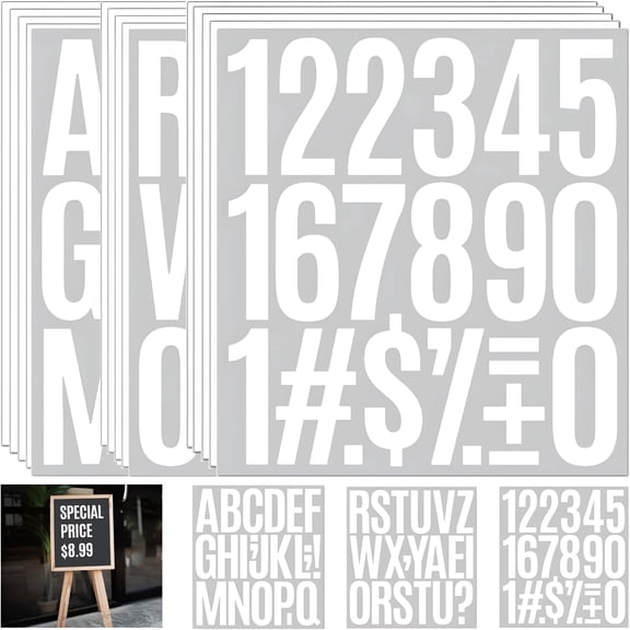 CCOCC 15 Sheets Letters Stickers 3 inch Self-Adhesive Vinyl Letter Alphabet Number Stickers Mailbox Numbers Sticker,Decals for Classroom Decor,Door,Sign,Trucks (White,3 inch)