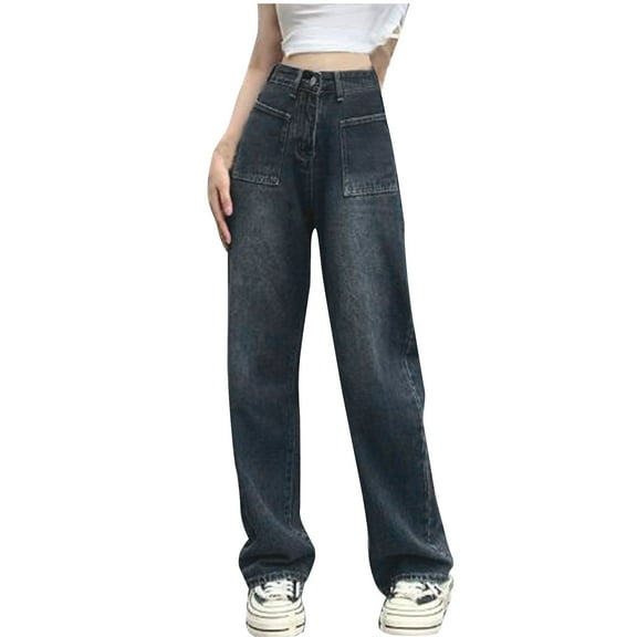 Sngxgn High Waisted Bell Bottom Jeans for Women Flare Jeans for Women Stretch Wide Leg Jeans(Blue,L)