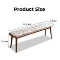 thumbnail image 4 of Set of 1 Dining Bench Table Bench with Leather Cushion, Wood Bench Solid Wooden Bench Indoor Dining Room Table Home Bedroom Bed End Restaurant Modern Hallway Furniture (White), 4 of 7