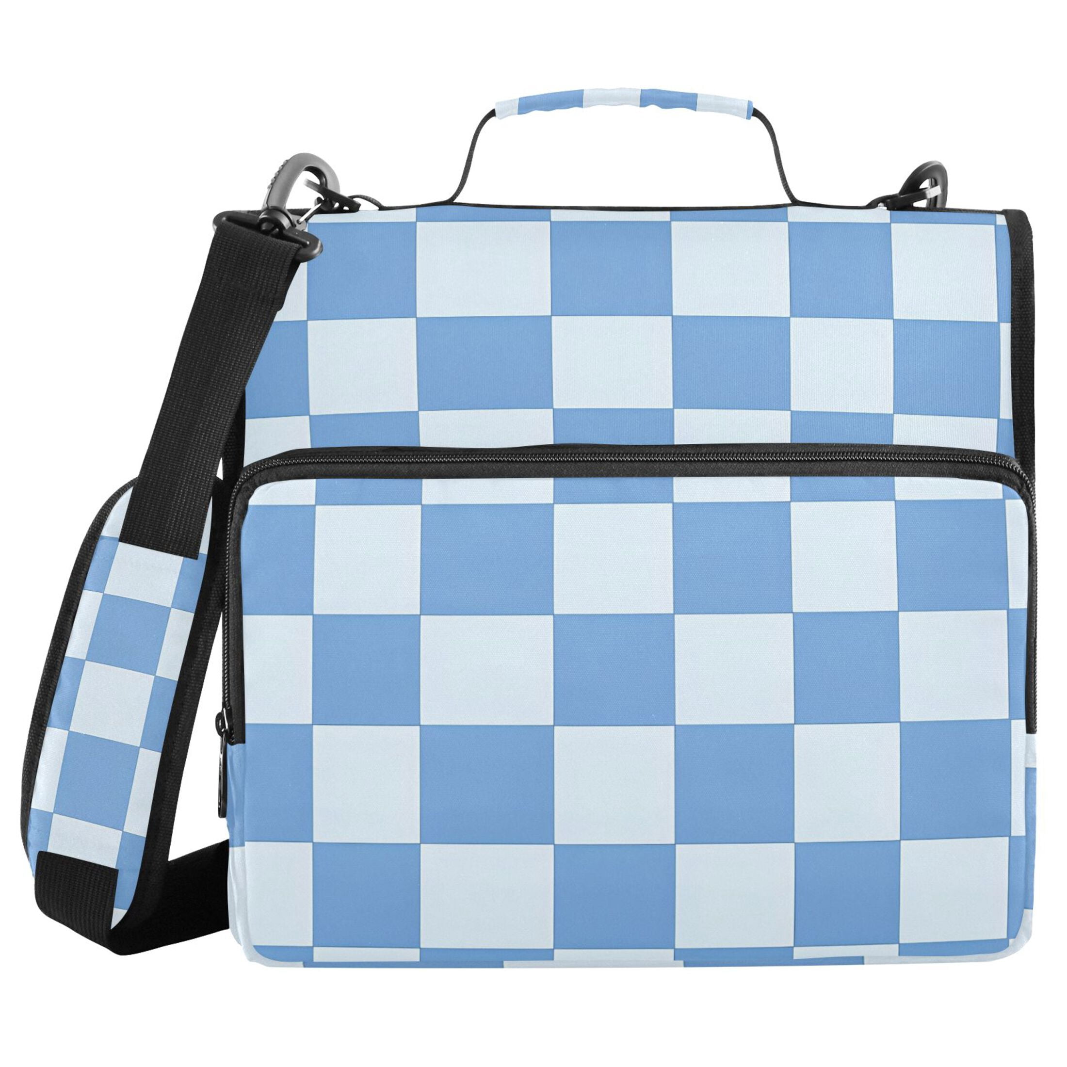 ALAZA Zipper Binder Checkered Grid-t7 3 Ring Trapper Keeper File Folder Organizer Bag