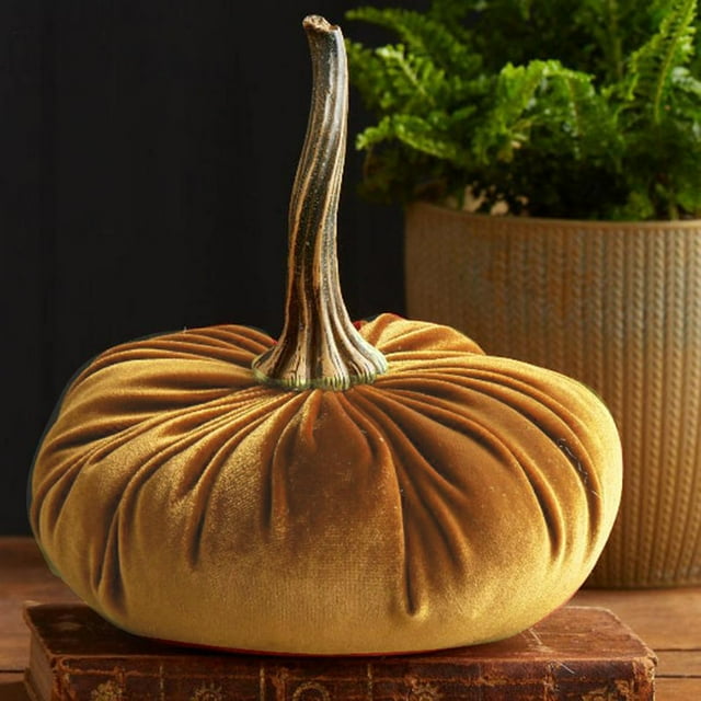 Dvkptbk Velvet Pumpkins Decor,Super Soft Stuffed Pumpkin with Exquisite craftsmanship for Fall Halloween Thanksgiving Decoration