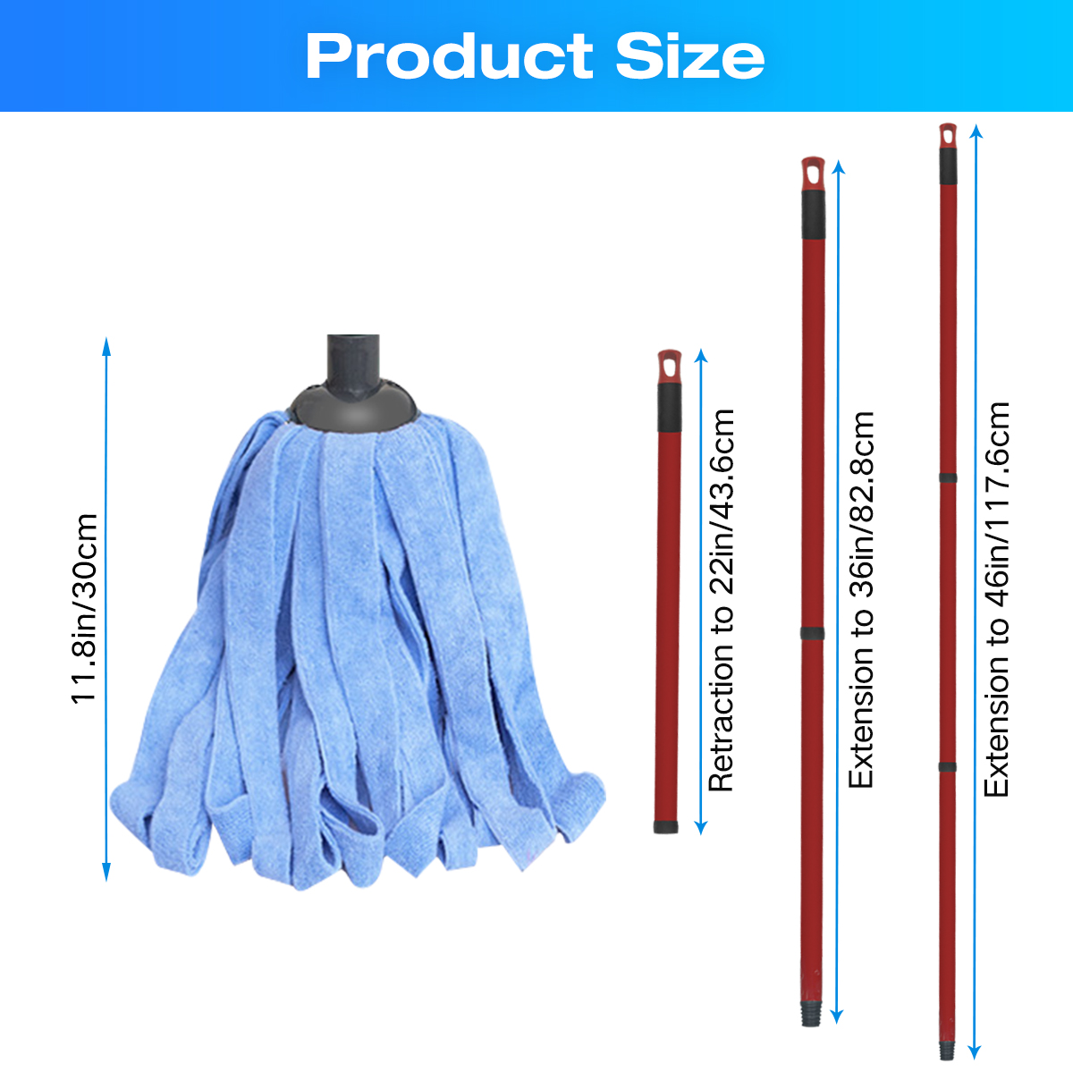 Home Times Spin Mop Set with 2 Microfiber Refills photo 8