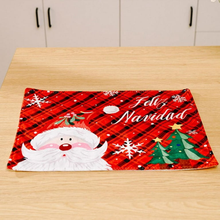 Santa Claus Dish Drying Mat Super Absorbent Christmas Table Decor Silicone Mats  Kitchen Accessories Placemat Coaster Tablemat