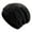 Black, variant on Crochet Slouchy Beanie with Ear Flaps, Stretchy Soft Warm Knit Winter Fleece Hat for Women & Men, Textured Ribbed Brim Hat
