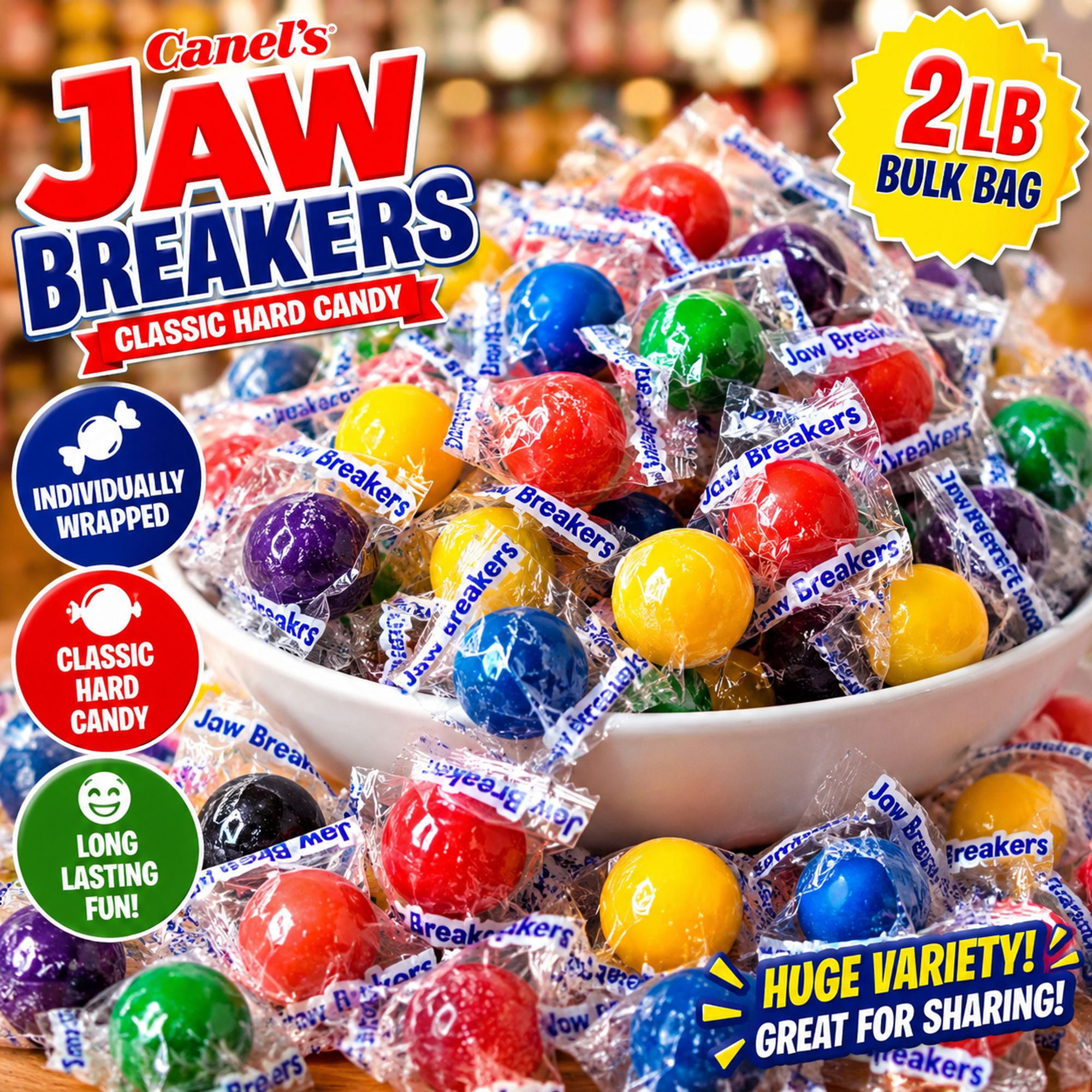 Laeta Food Jawbreakers Jaw Busters Mini Hard Candy Fruit