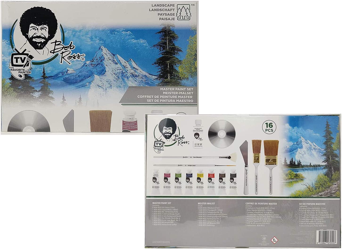 Master Artist Oil Paint Set Includes Wood Art Supply Carrying Case Sketchbox w/ Easel & 5-Pack 12x16 Canvas Panels For Painting