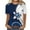 Navy, variant on Fesfesfes Blouse Women's Fashion Printed Short Sleeves Blouse Round Neck Casual Tops Womens Shirts XL(US:10)