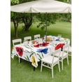 thumbnail image 2 of Rectangle Outdoor Tablecloth With Umbrella Hole And Zipper– 4th of July Waterproof Patio Table Cover for Party, Picnic, Backyard, 54"x80" , Red Blue Poppies Floral, 2 of 8