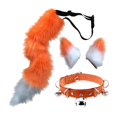 thumbnail image 2 of Runquan 4Pieces Plush Ears Hair Clip and Plush Tail Set Kitty Cosplay Orange, 2 of 7