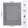 thumbnail image 6 of Craftsworth 100% USA Pima Cotton Sheets, 4 Piece Set, Queen - Light Grey, 6 of 6