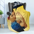 thumbnail image 4 of Girl Power Soft Flannel Fleece Throw Blanket, We Can Do It Iconic Woman of Female Power Made with Polygons Geometric, Cozy Plush for Indoor and Outdoor Use, 50" x 70", Multicolor, by Ambesonne, 4 of 5