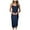 Navy, variant on IROINNID Women's Sleeveless Prints Sheath Dress Fashion Casual Drawstring Polka Dot Dress V-Neck Below The Knee Dress