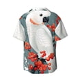 thumbnail image 2 of Fotbe Cockatoo Red Berries print Short Sleeve Button Down Shirts for Men Casual Summer Beach Wrinkle Free Shirt-X-Large, 2 of 7