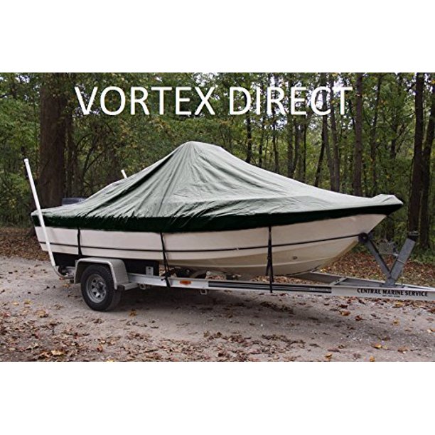 VORTEX HEAVY DUTY GREEN CENTER CONSOLE BOAT COVER FOR 22'7" 23'6