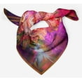 thumbnail image 4 of Phagun Purple Floral & Skull Print Pure Silk Square&nbsp;Scarf&nbsp;Neck Wrap Summer Hair Bandanas For Women, 4 of 6