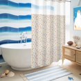 thumbnail image 5 of No Hook Shower Curtain, Colorful Polka Dot Shower Curtains for Bathroom with See Through Top Window, Vintage Minimalist Geometric Beige Waterproof & Washable Bath Curtain Small Stall 36"x78", 5 of 9