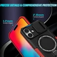 thumbnail image 6 of Phone Case for iPhone 16 with Sliding Camera Cover, Hand Grip Anti Slip Design Kickstand Ring Holder Hybrid Magnetic Wireless Charging Phone Cover for Apple iPhone 16 - Black+Red, 6 of 10
