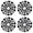 Black & Silver, variant on Hex Autoparts 16" Hub Caps set of 4 fits R16 Tire & Steel Full Rim, Universal 4 Pack 16 inch Snap On Full Hub Cap Wheel Covers Black & Blue A-Type