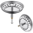 thumbnail image 1 of Passoire d'Évier de Cuisine 79 mm, Bouchon d'Évier en Acier Inoxydable, 2 Passoires d'Évier de Cuisine, Filtre de Bouchon d'Évier avec Hauteur Réglable, 1 of 5