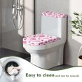 thumbnail image 4 of Renewold Valentine's Day Toilet Lid Cover Round Pink Hearts Toilet Tank Lid Covers Machine Washing Splash Stain Resistant Toilet Lid & Tank Covers Accessories Set of 2, 4 of 6