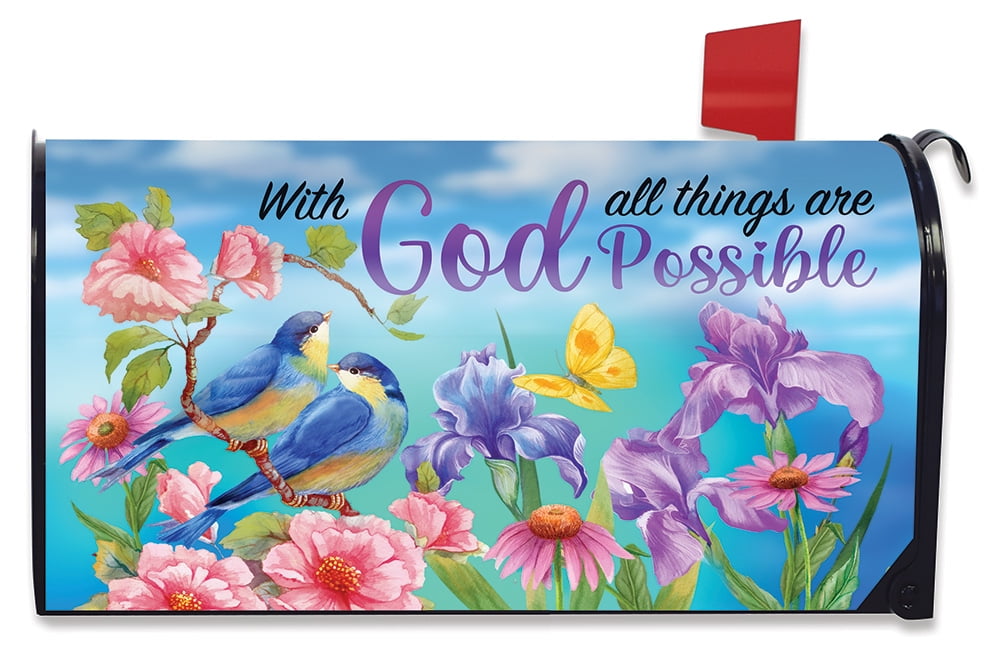 With God Religious Mailbox Cover Inspirational Standard