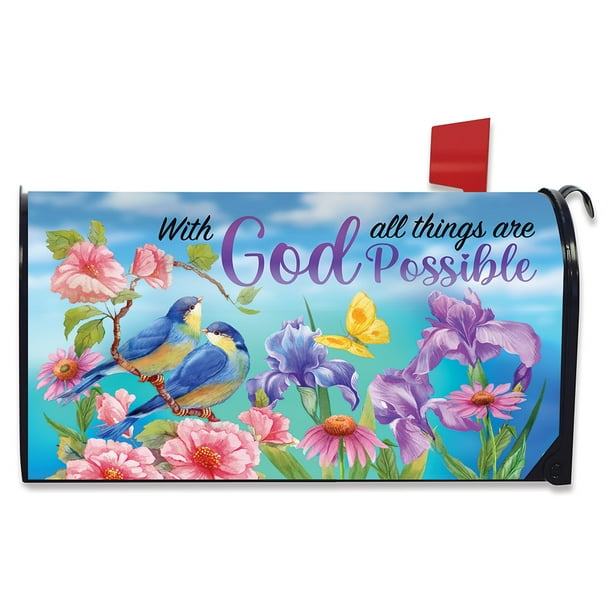 With God Religious Mailbox Cover Inspirational Standard