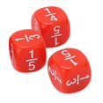 thumbnail image 2 of 20 Pcs 6 Sided Plastic Fractional Dice Set, Multi-Faceted Table Game Accessories for Kids Math Practice, Red, 2 of 4