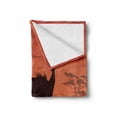 thumbnail image 2 of Ostrich Soft Flannel Fleece Throw Blanket, Silhouette of Wild Bird Walking in the Middle of Nowhere at Sunset, Cozy Plush for Indoor and Outdoor Use, 50" x 60", Chestnut Brown Cinnamon, by Ambesonne, 2 of 6