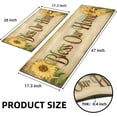thumbnail image 6 of Sunflower Kitchen Rugs and Mats Sets 2 Piece Anti-Fatigue Farmhouse Kitchen Floor Mats Non Skid Rubber Backing Runner Rug Washable Comfort Standing Mat for Home Decor, Brown, 17.3x28+17.3x47 inch, 6 of 6