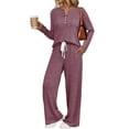thumbnail image 4 of Womens 2 Piece Lounge Sets Fall Outfits Neck Sweater Matching Sweat Suits Pajamas Clothes Pockets, 4 of 19