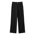 thumbnail image 6 of Women's High Waist Button Wide Leg Pants Loose Casual Trousers With Pockets For All, 6 of 6