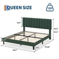 thumbnail image 4 of Bed Frame with Adjustable Headboard,Velvet Upholstered Platform Bed,Vertical Channel Tufted Design,Wooden Slat Support, No Box Spring Needed, Easy Assembly, 4 of 10