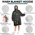 thumbnail image 5 of Wearable Oversized Blanket,Neon Controllers Games Icons Black Pattern Wearable Blanket Hoodie for Adults,Cozy Hooded Blankets with Super Pockets,Super Warm Fuzzy Pullover for Women & Men, 5 of 6