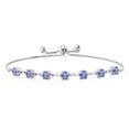 thumbnail image 2 of Gem Stone King 2.66 Ct Round Blue Tanzanite 925 Sterling Silver Tennis Bracelet for Women, 2 of 5