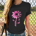 thumbnail image 2 of Lolmot Womens Breast Cancer Awareness T-Shirts Cancer Survivor Gifts Pink Ribbon Graphic Short Sleeve O-Neck Inspirational Tee Tops, 2 of 5