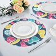 thumbnail image 6 of 15.4inch Round Placemats, DIY Printing Design, Suitable for Kitchen, Table Party Decoration Colorful Fruit and Vegetable Shapes, 6 of 7