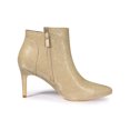 thumbnail image 3 of BLISSFUL STEP Women's Stiletto Heels Glitter Pointed Toe Ankle Boots Zipper Booties Gold 6, 3 of 7