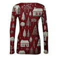 thumbnail image 7 of JGNGSHN Long Sleeve Christmas Shirts for Women Stretch Fitted Round Crew Ribbed Tops Print Tee Shirt Fall Winter Clothes, 7 of 7